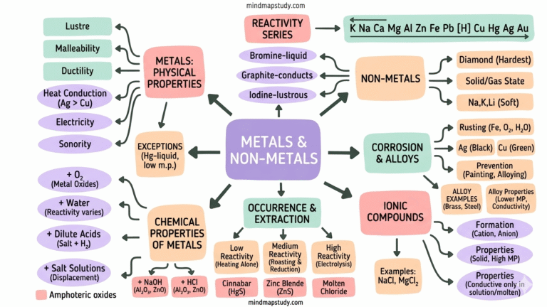 Metals and Non Metals Class 10 Notes and Mind Map (Free PDF Download ...